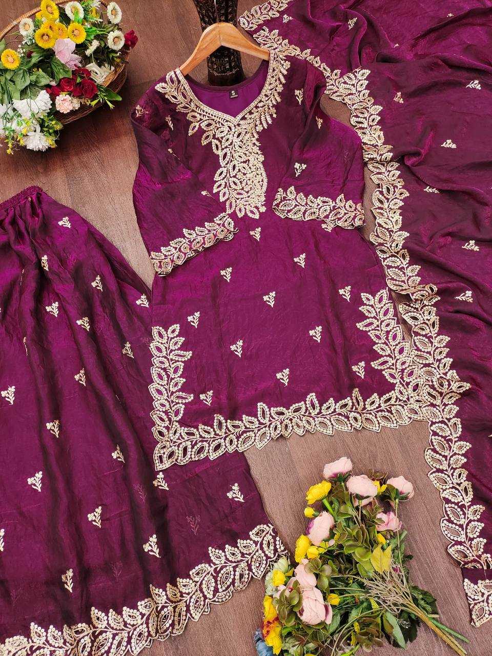 Silk Sharara Salwar Suit
