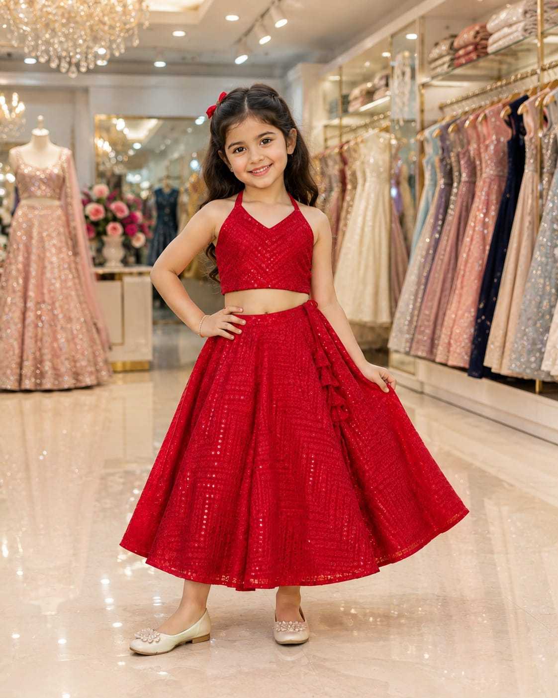 Faux Georgette Kids Lehenga