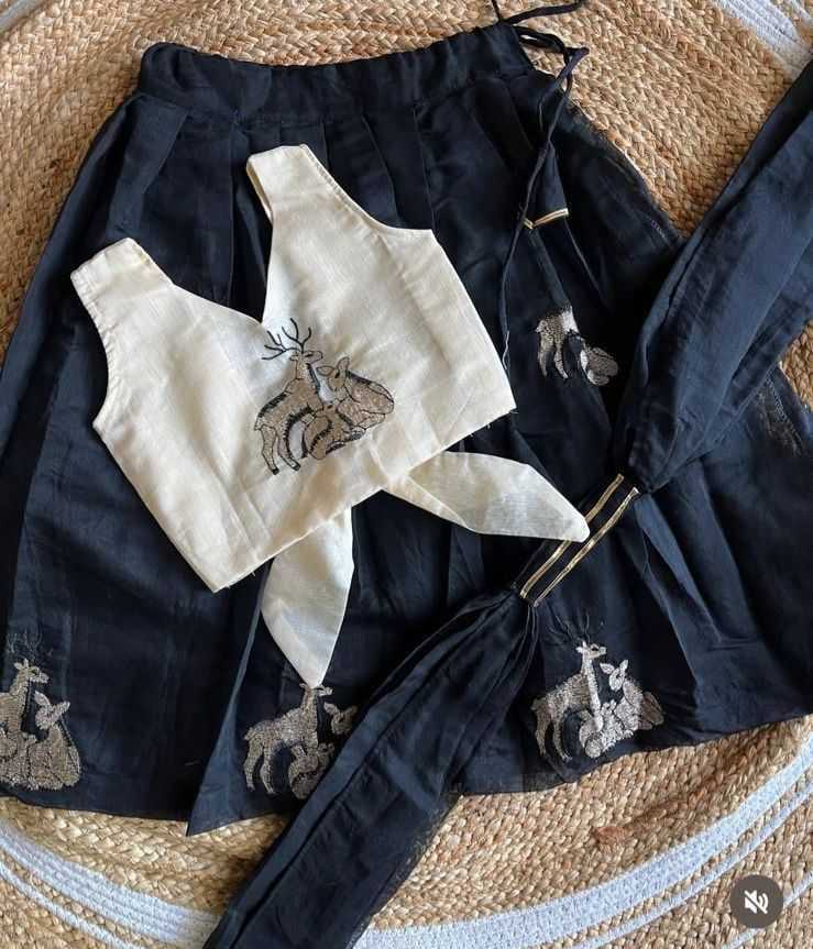 Janhvi Chanderi Silk Kids Lehenga