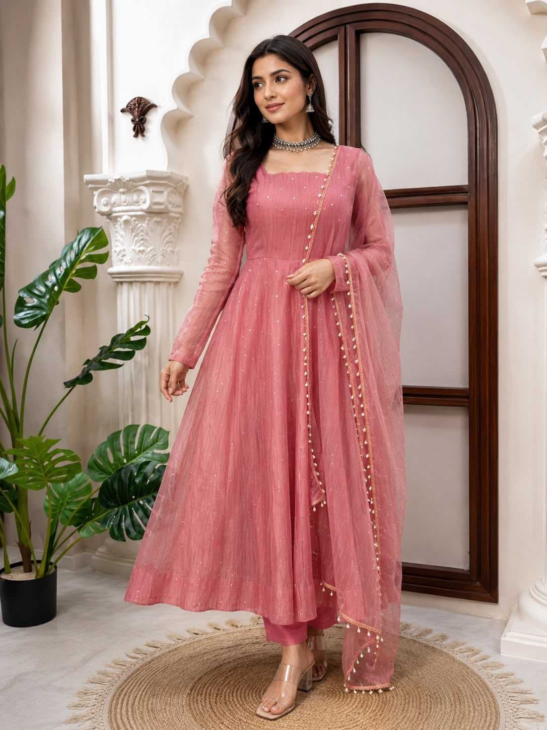Silk Fancy Gown in Yellow