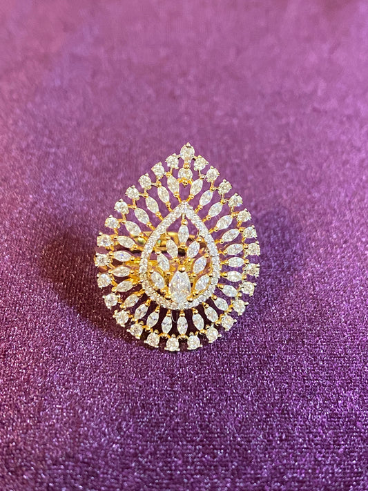 CZ American Diamond Adjustable Ring