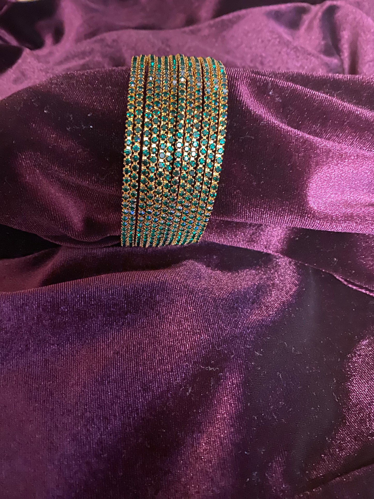 Set of 12 Stone Metal Bangles Size -2.8