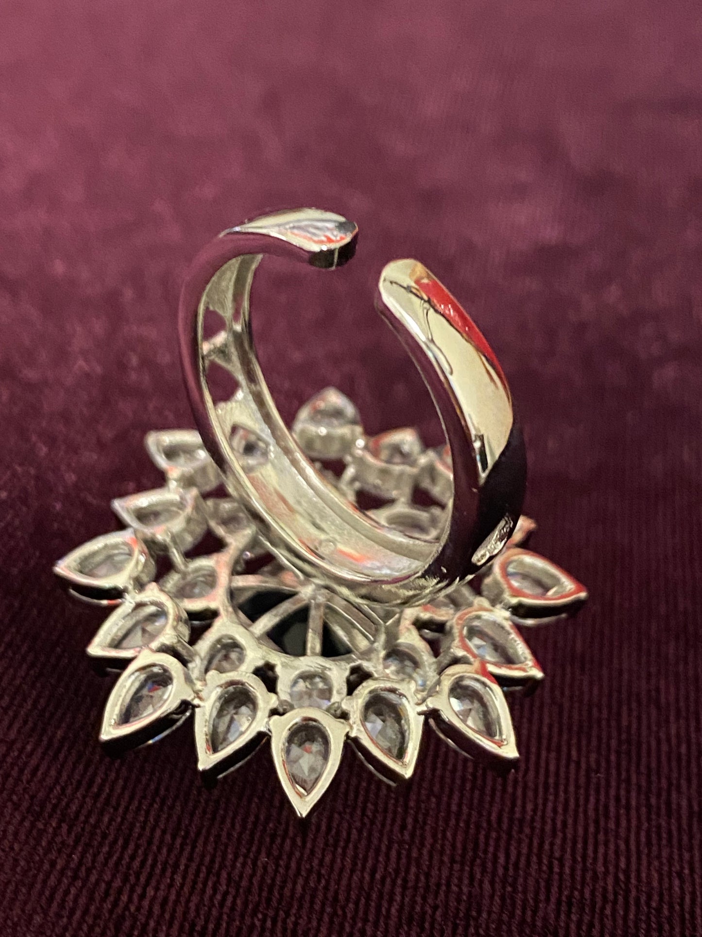 American Diamond Finger Ring - Blue
