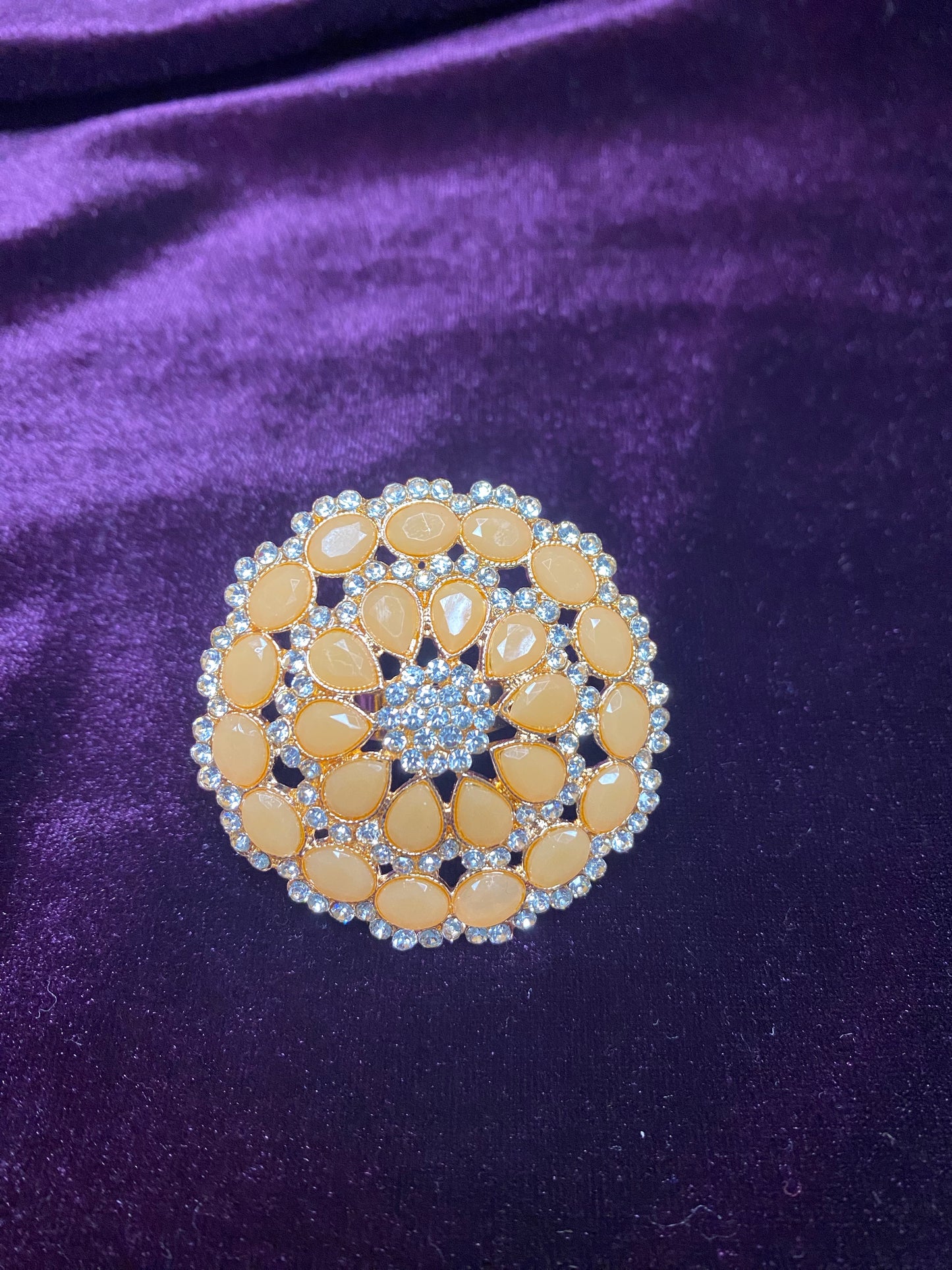 Stone and Faux Kundan Finger Ring | Big size