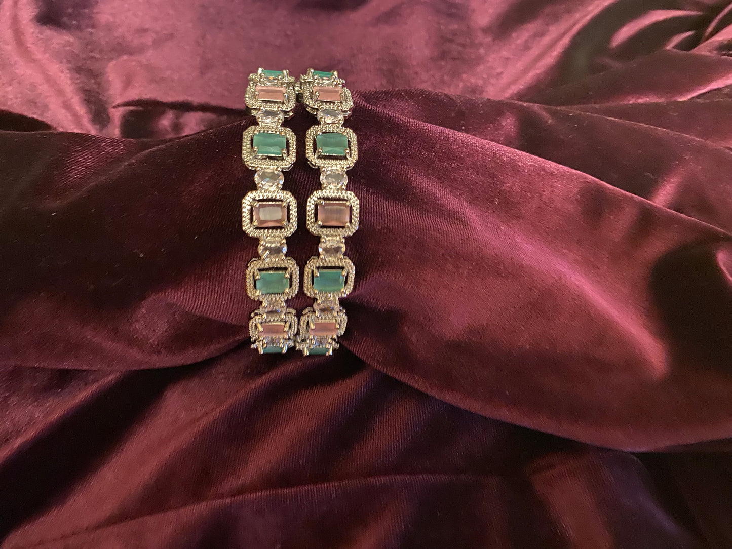 American Diamond Stone Bangles Size 2.10