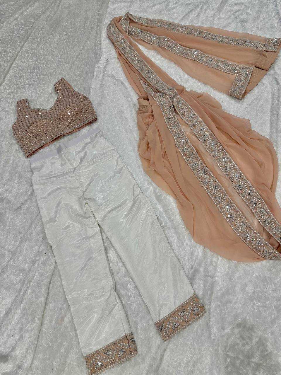 Faux Georgette Ready To Wear 1 min Saree