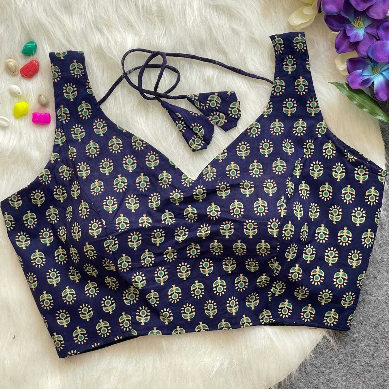 Ajrakh HandBlock Pure Cotton Sleeveless Readymade Blouse
