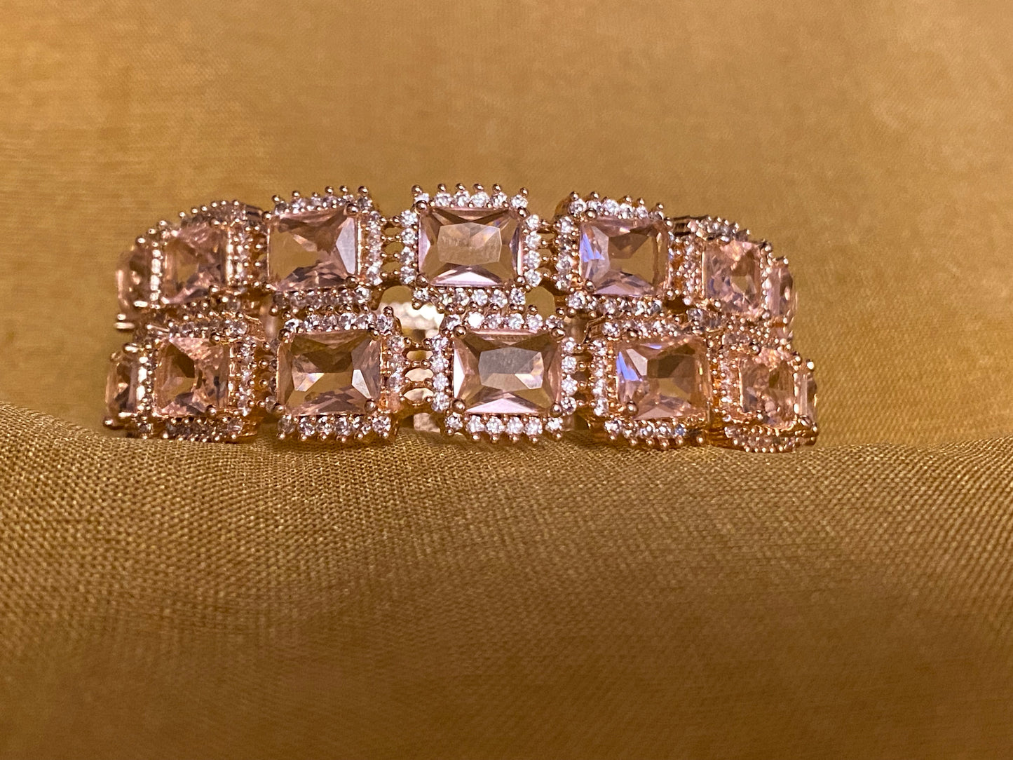 Light Pink American Diamond Bangles Size 2.6