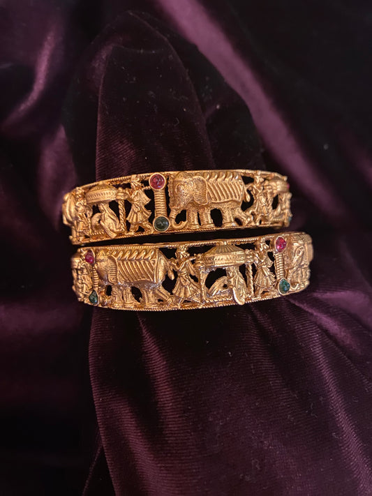 Bridal Dholi  Metal Bangles Size -2.6