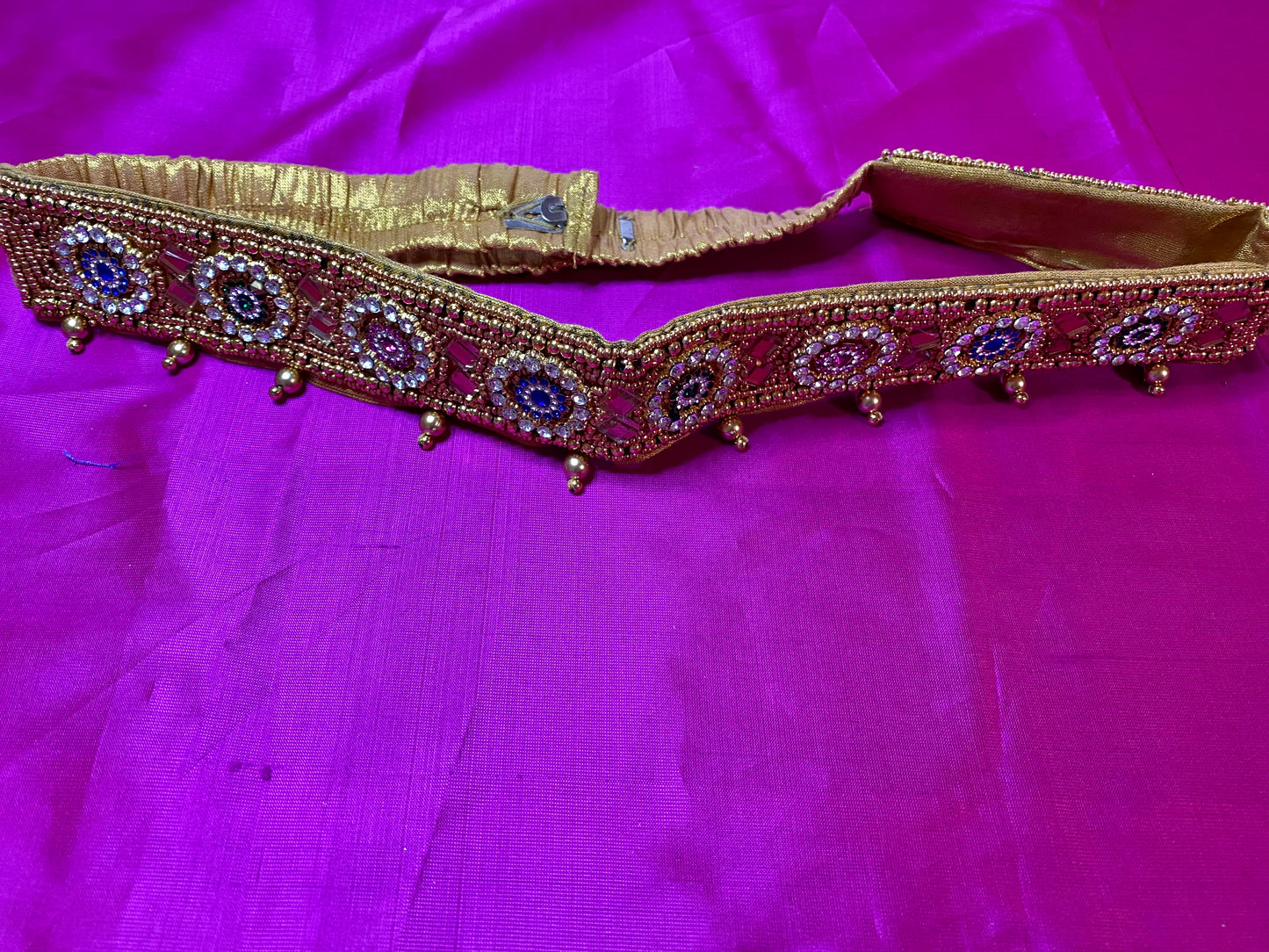 Aari Maggam work Belt | Blue Green Pink|Size-25"-36"