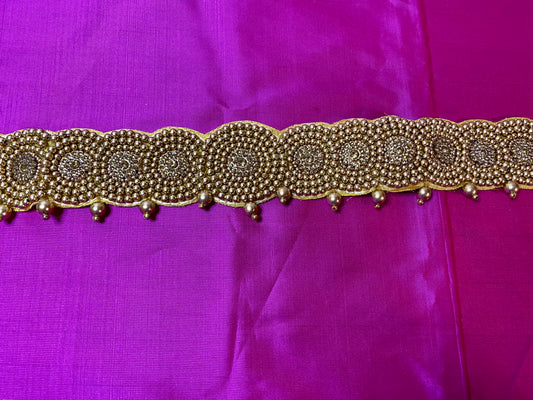 Aari Maggam work Belt | Gold| Size- 24"-40"