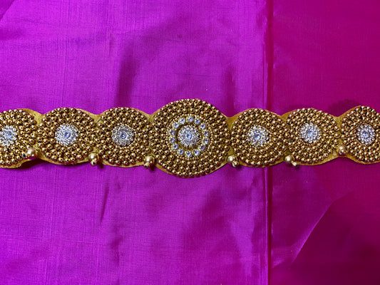 Aari Maggam work Belt |Gold| Size- 26"-38"