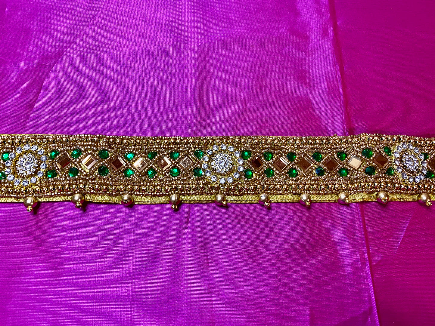 Aari Maggam work Belt | Green| Size- 23"- 34"