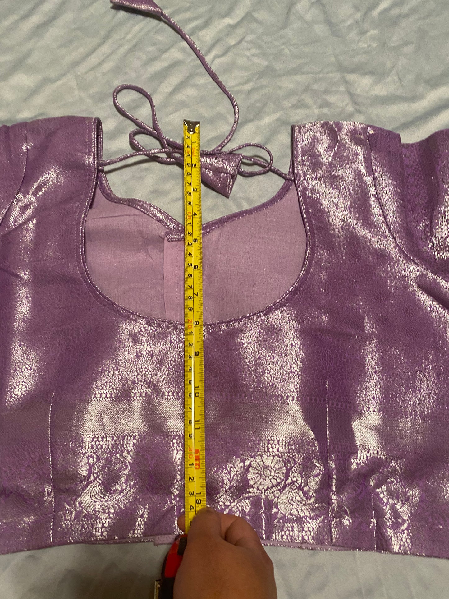 Lavender Saree with Stitched blouse(38"-44")|Kanjivaram Style|Mix Silk|Fall ,Pico/overlock done