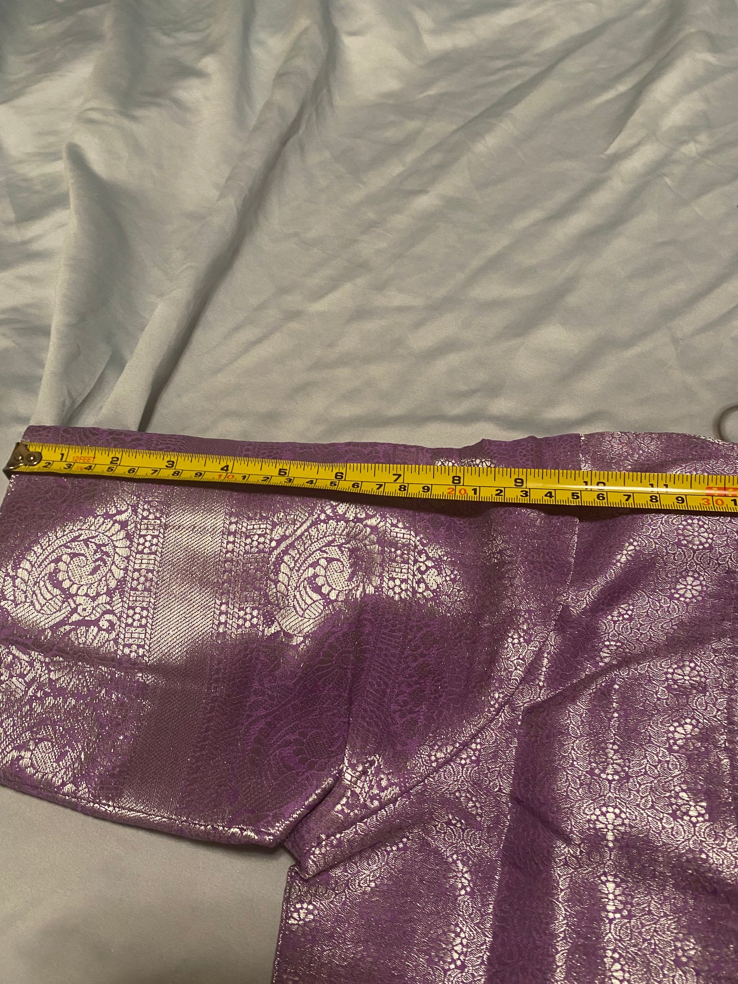 Lavender Saree with Stitched blouse(38"-44")|Kanjivaram Style|Mix Silk|Fall ,Pico/overlock done