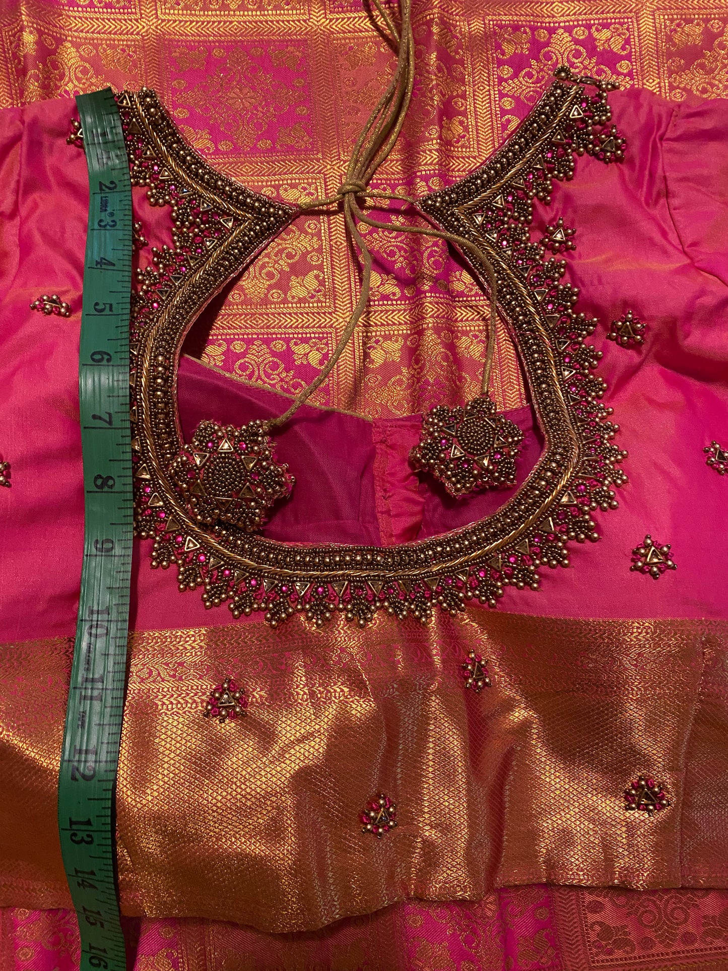 Mix Silk Saree with Maggam Aari work Stitched blouse|Kanjivaram Pattu style mix silk saree |Saree with readymade blouse|Fall ,Pico/overlock done