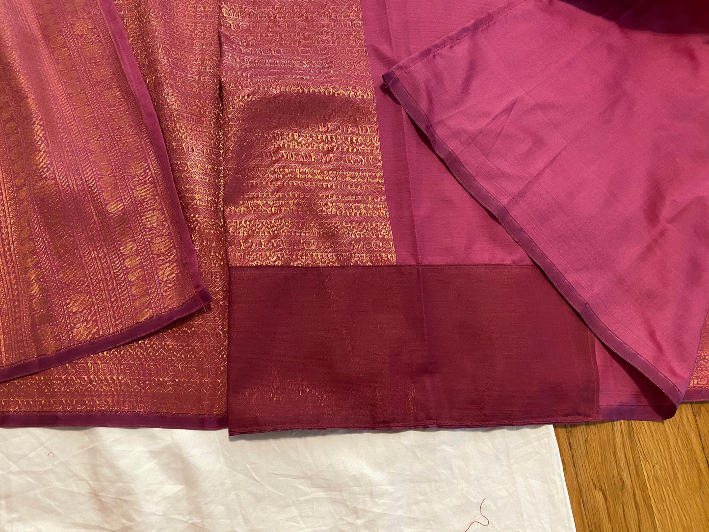 Mix Silk Saree with Maggam Aari work Stitched blouse|Kanjivaram Pattu style mix silk saree |Saree with readymade blouse|Fall ,Pico/overlock done