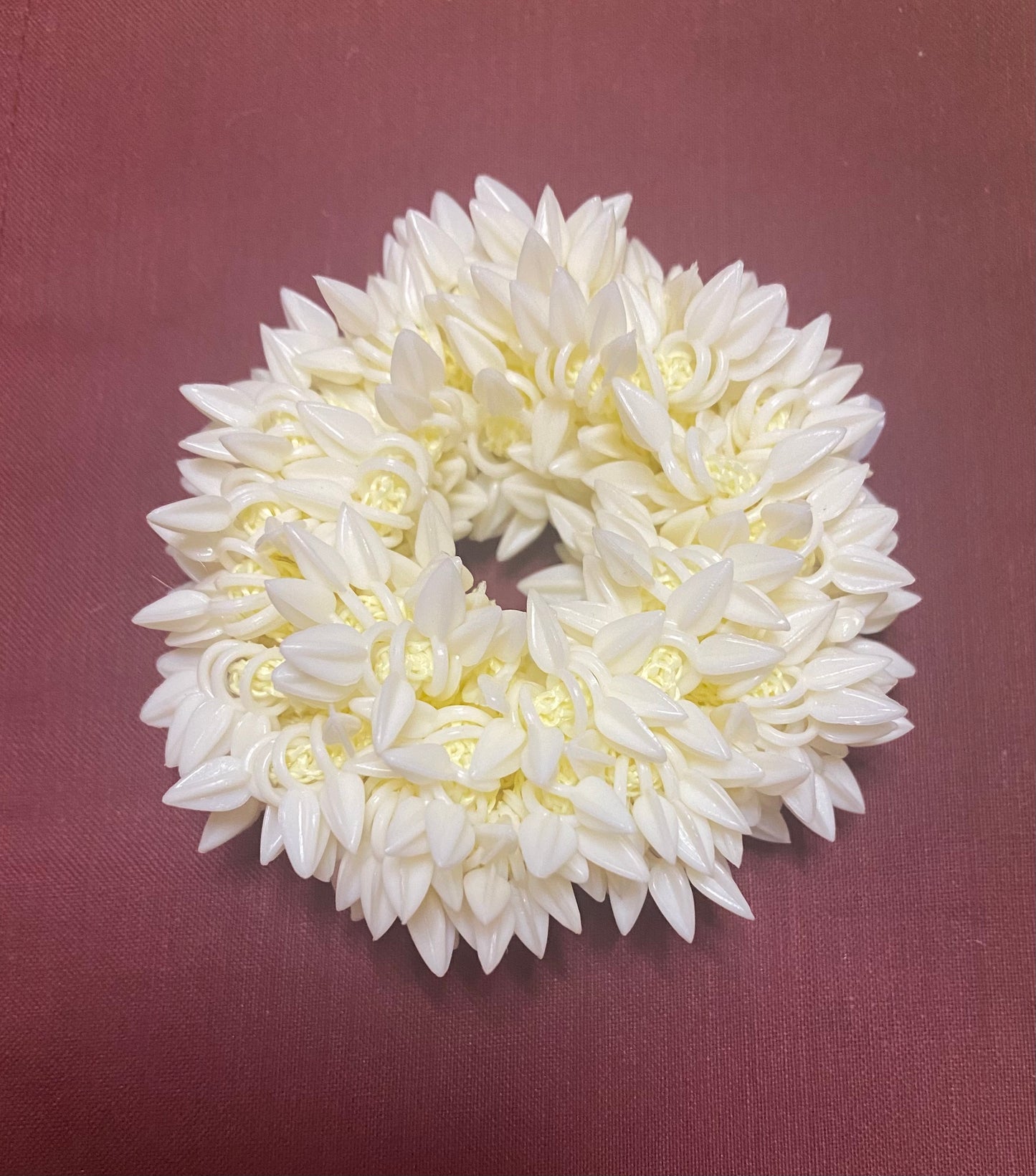 Mogra Scented Rubbar band for hair bun | Artificial Hair Gajra |Indian Bridal Hair ornament |Flower gajra| Flower Scrunchies for hair bun