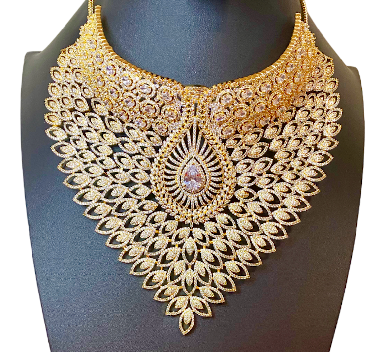 AD Bridal Large Choker| Golden Finish