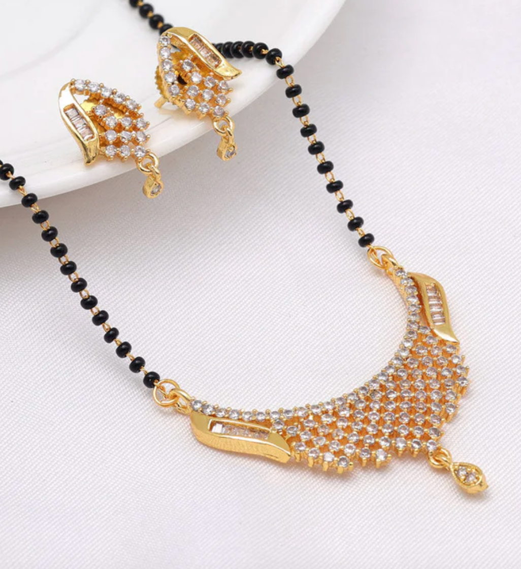 American Diamond Mangalsutra With Earrings