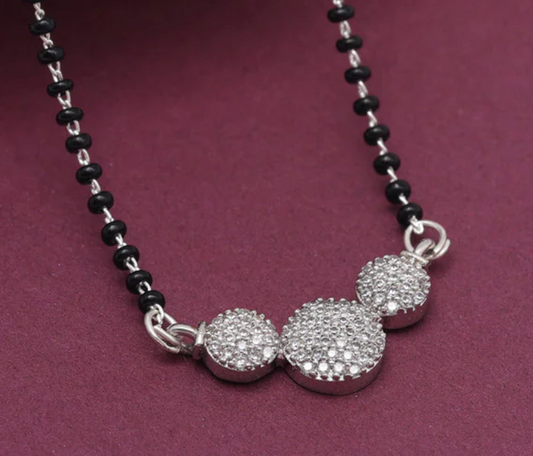 Silver Color American Diamond Mangalsutra