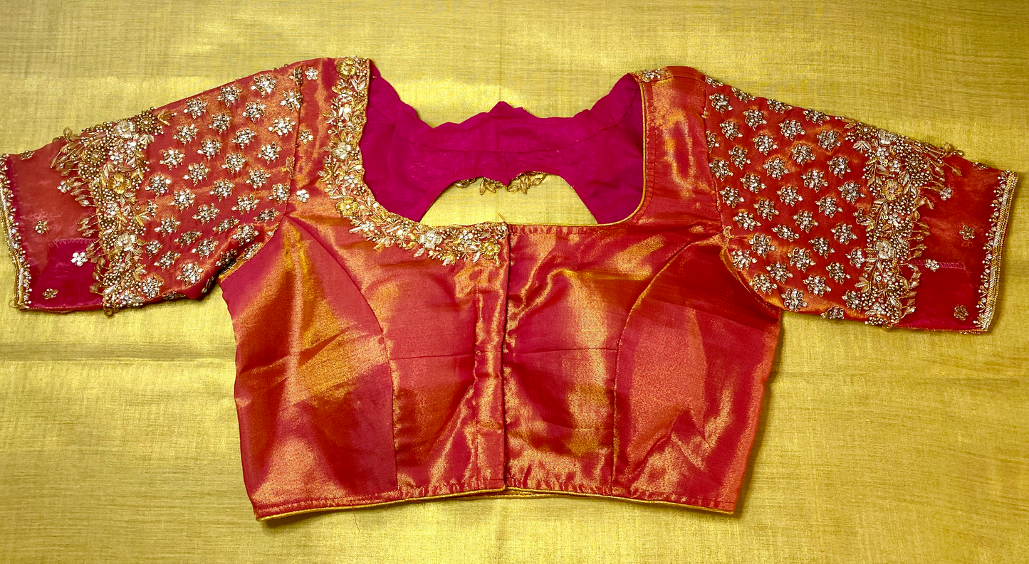 Bridal Maggam Blouse|Aari Blouse |Readymade|PrincessCut Padded | Fits 38”- 44”