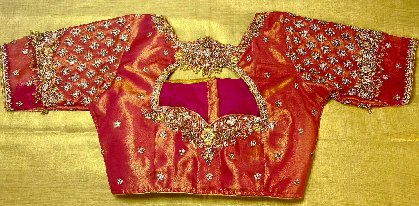 Bridal Maggam Blouse|Aari Blouse |Readymade|PrincessCut Padded | Fits 38”- 44”