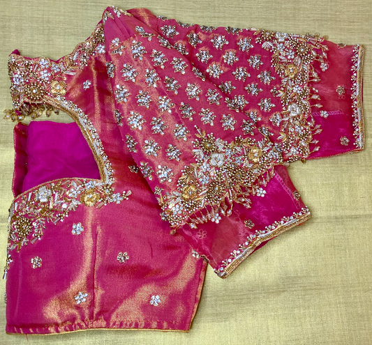 Bridal Maggam Blouse|Aari Blouse |Readymade|PrincessCut Padded | Fits 38”- 44”