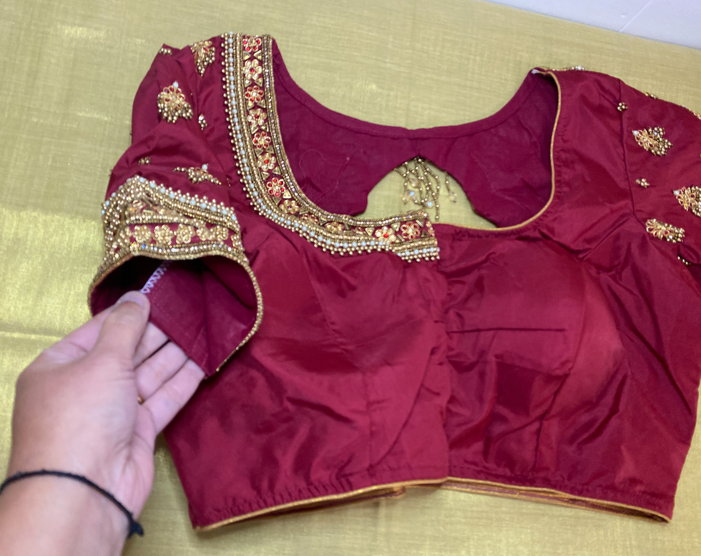 Maggam Aari work blouse |PrincessCut Padded |Readymade  Fits 38”- 44”