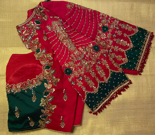 Bridal Maggam Blouse|Aari Blouse |Readymade|PrincessCut Padded | Fits 38”- 44”