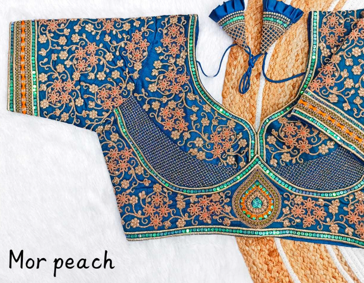 Italian Silk Embroidered Readymade Blouse