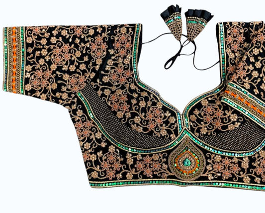 Italian Silk Embroidered Readymade Blouse