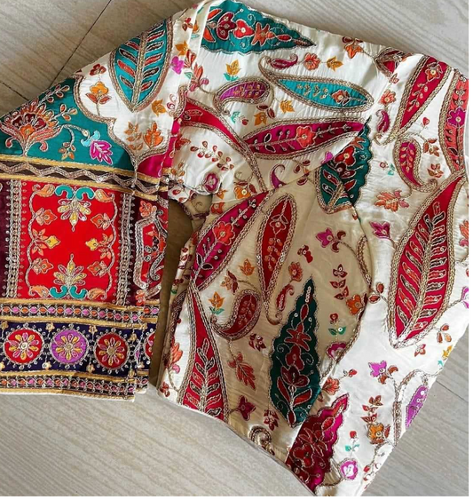 Crepe Printed Embroidered Blouse