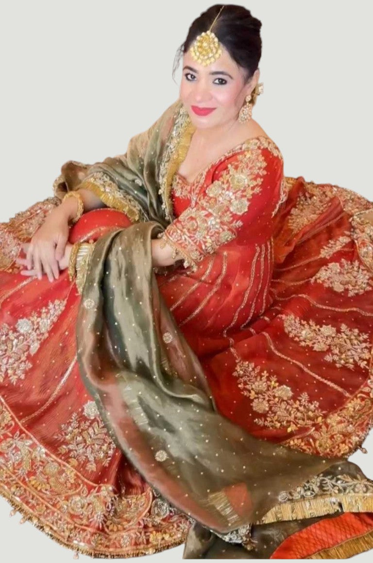 Heavy Silk Gown with Embroidery Sequin work