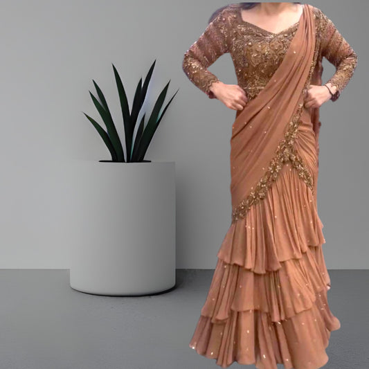 Faux Georgette Embroidered Lehenga Choli Set for Festive Wear