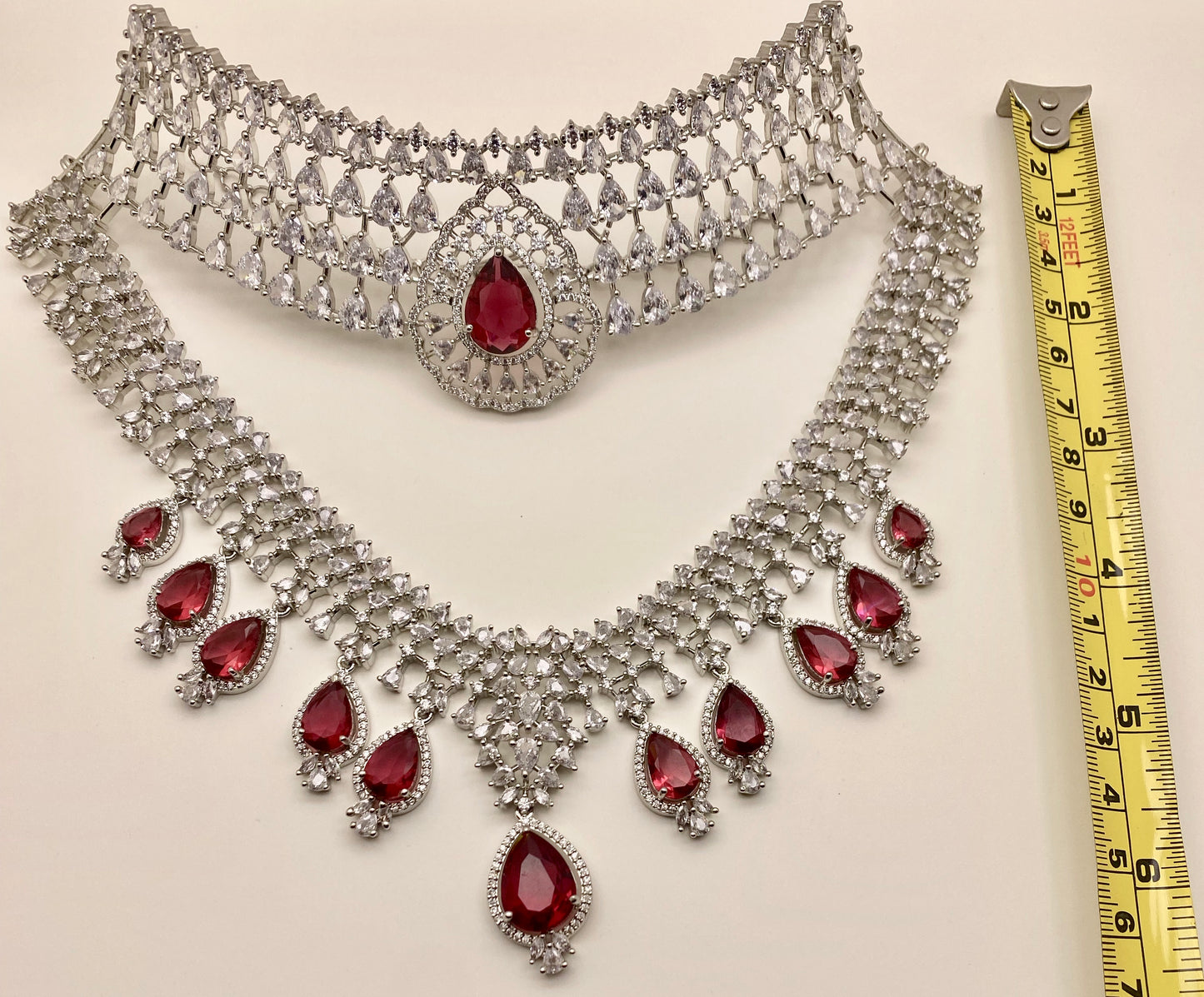 CZ American Diamond 2 layer Necklace