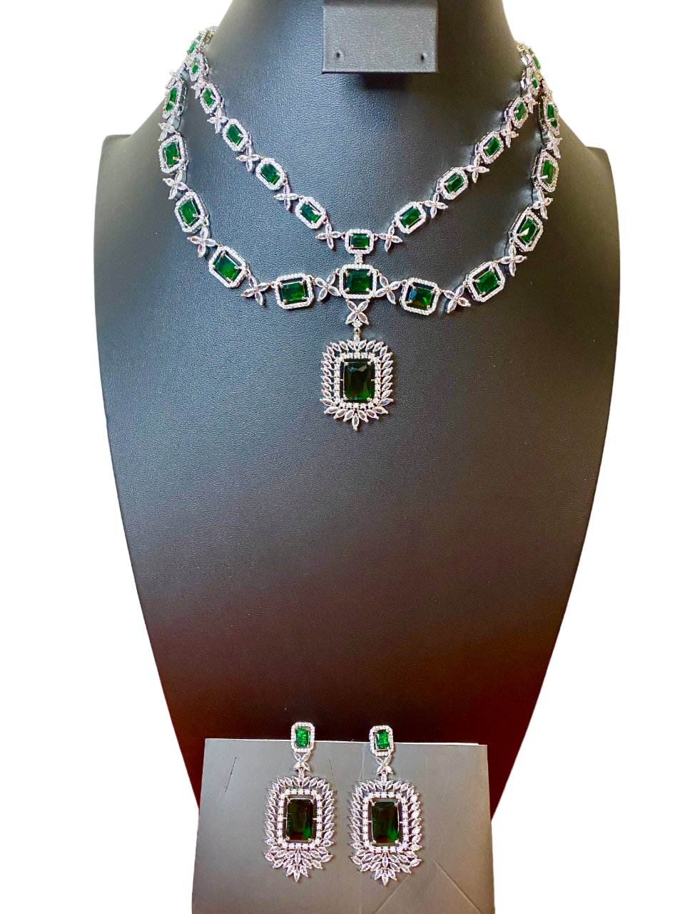 CZ American Diamond 2 Layer Necklace