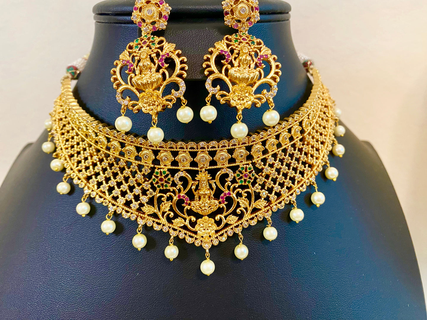 Matte Finish Choker| Temple Laxmi Design