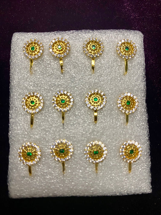 American Diamond Nose Pin - Set of 12