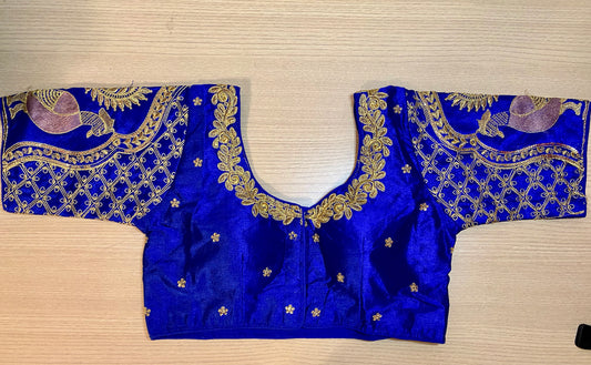 Embroidery Sequin Peacock Design Padded Blouse