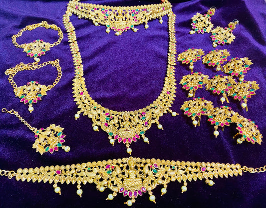 Matte Finish Bridal Set| Temple Laxmi Design