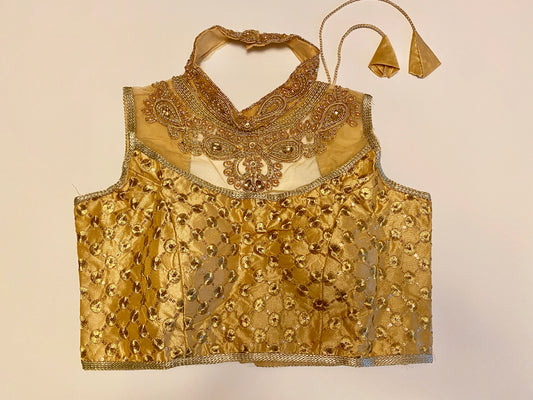 Golden Netted Embroidered Ready Blouse 34"-38"