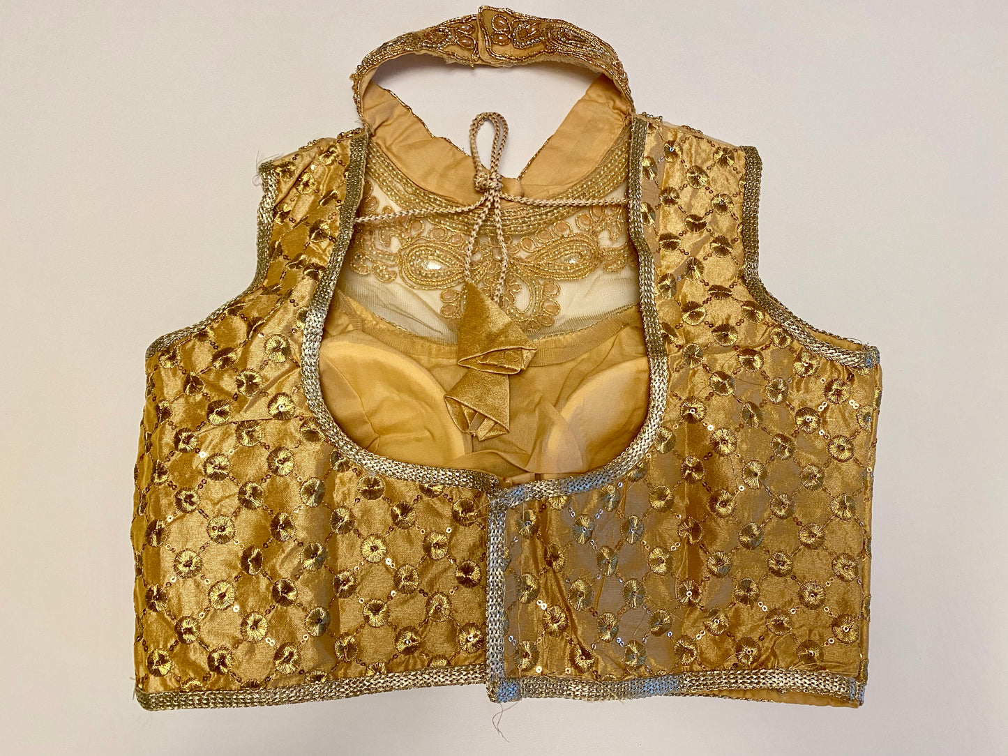 Golden Netted Embroidered Ready Blouse 34"-38"