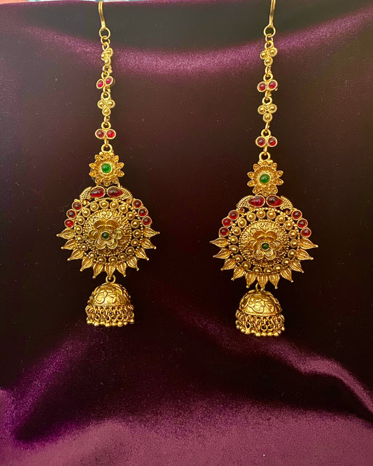 Antique Ruby Green Earrings