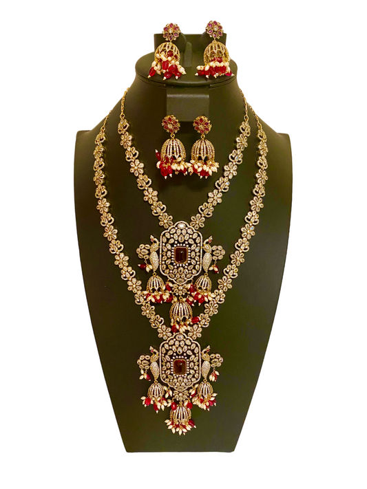 CZ Peacock AD Necklace Set