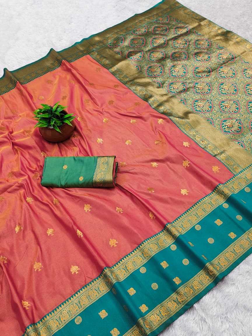 Banarasi Soft Silk Saree in Copper