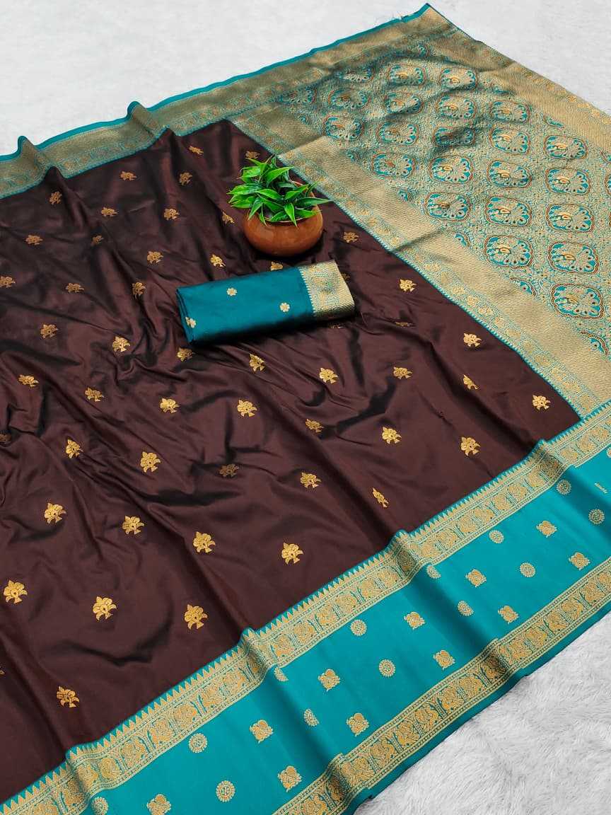 Banarasi Soft Silk Saree in Copper