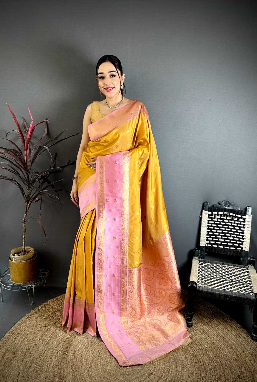 Banarasi Soft Silk Saree in Copper