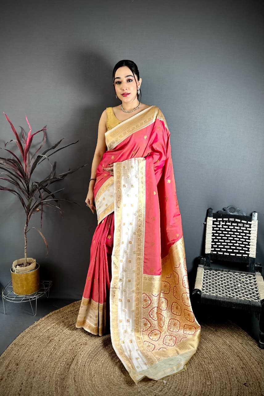 Banarasi Soft Silk Saree in Copper