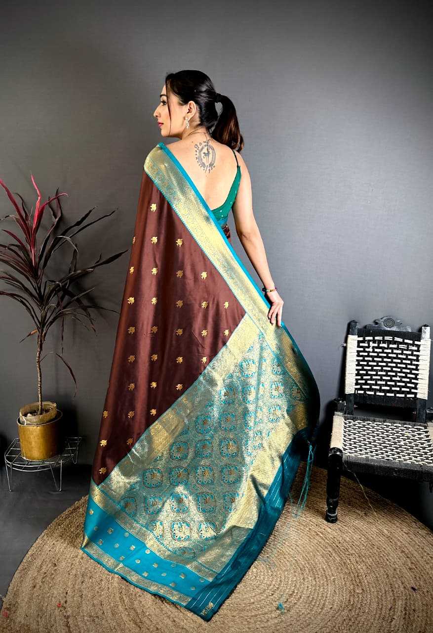 Banarasi Soft Silk Saree in Copper